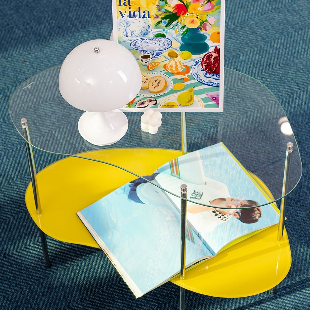2-Tier Wavy Glass Table