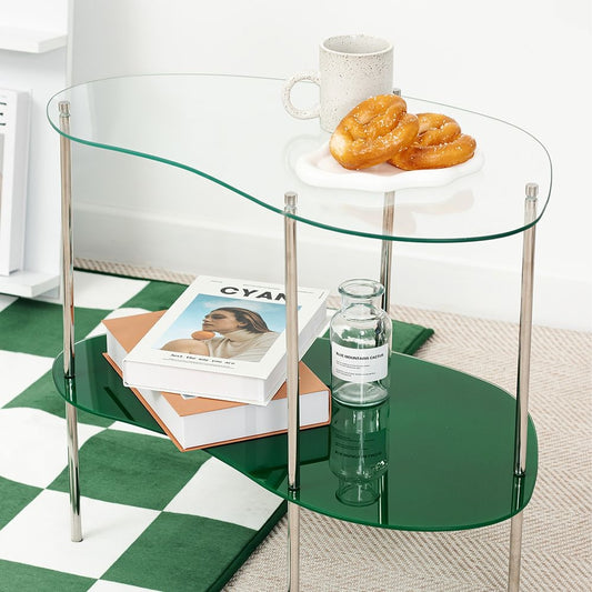 2-Tier Wavy Glass Table