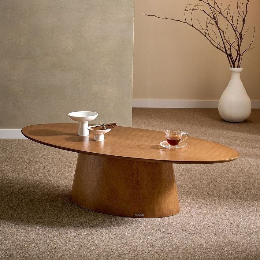 Wood Oval Coffee Table