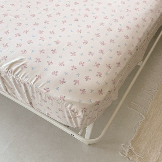 Aurora Blue Ribbon Mattress Fitted Sheet - detail view
