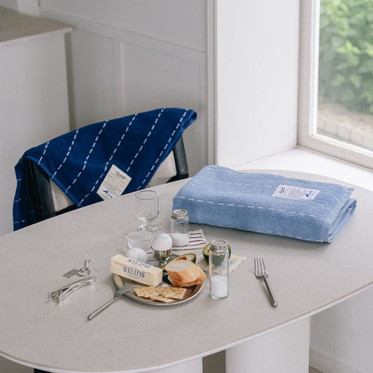 Denim Stitch Oversized Beach Bath Towel