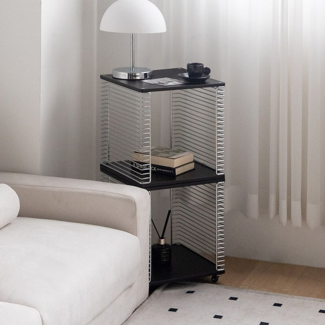 Wire Cube Side Table with Wood Top