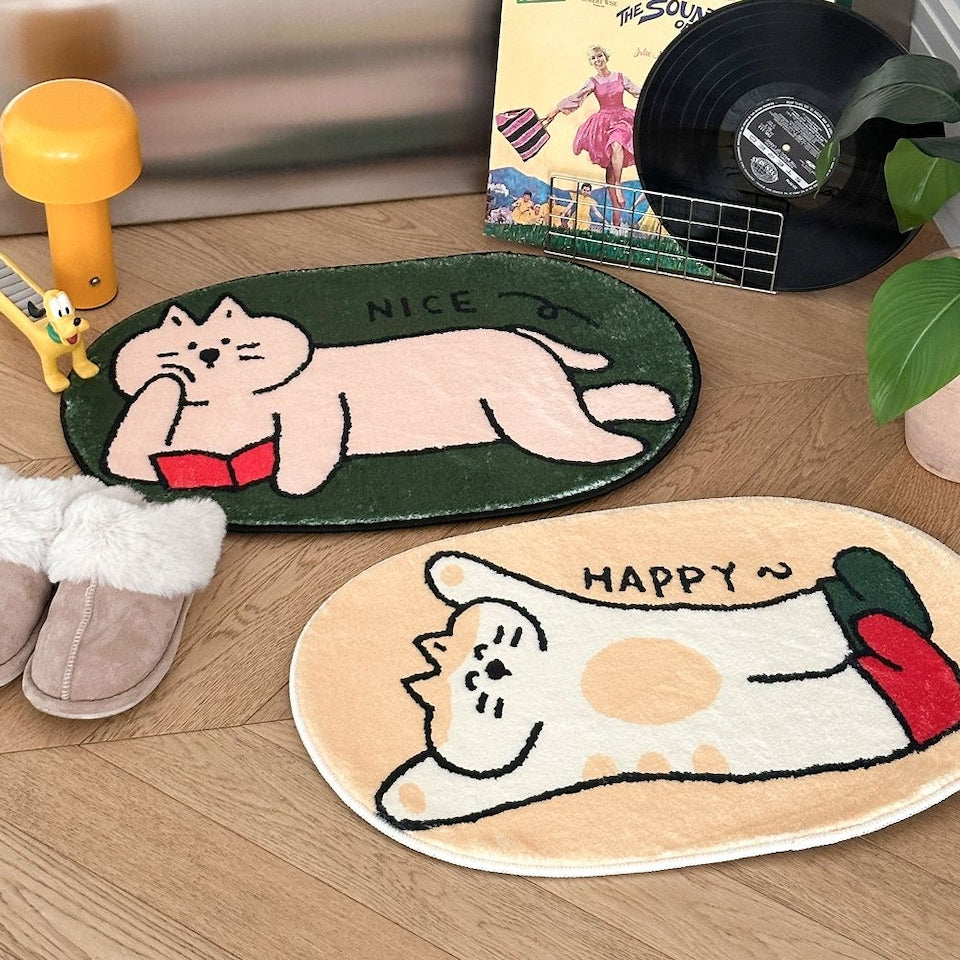 Minimal Cat Non-Slip Accent Mat