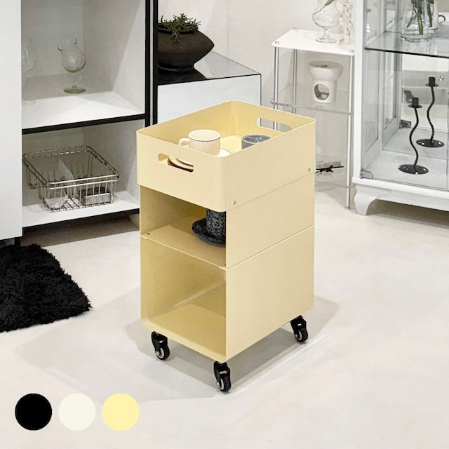 Ferox Steel Mid-Century Rolling Drawer Cart