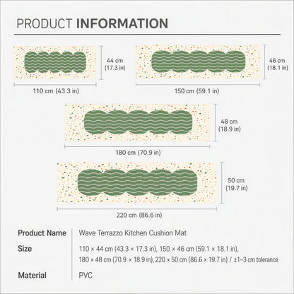 Wave Terrazzo Kitchen Cushion Mat