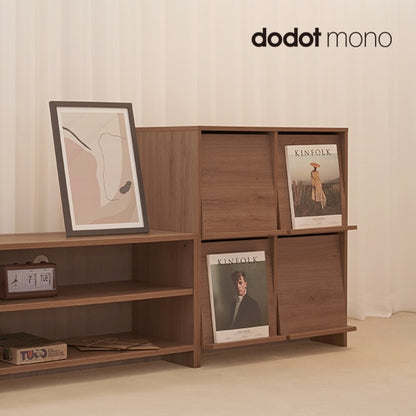 Cabinet with Flip-Up Doors and Magazine Display Panels