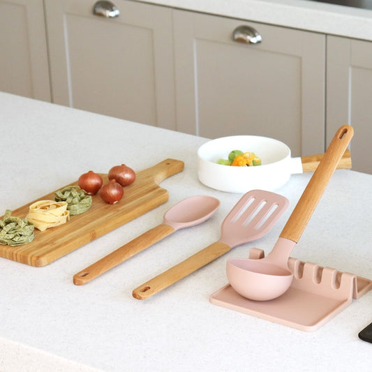 Neo Woody Pink Kitchen Utensil Set (4-Piece)