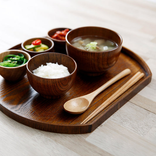 Natural Wood Tableware Set (4-Piece)