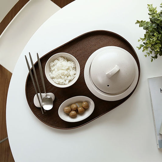 Erato Woodin Walnut Oval Serving Tray