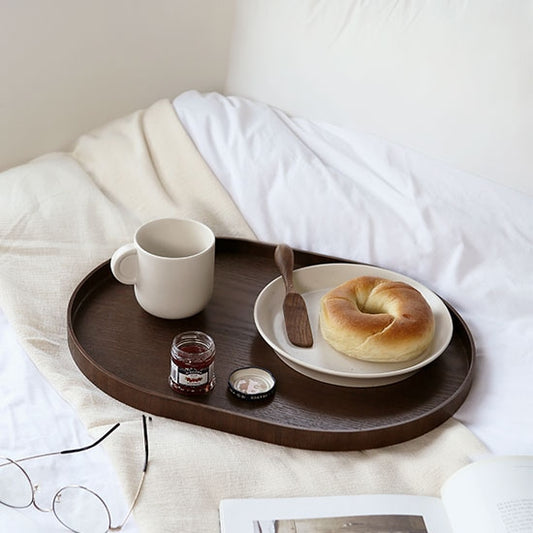Erato Woodin Walnut Oval Serving Tray