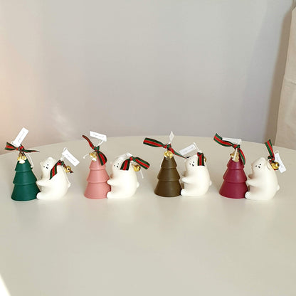 Christmas Bear & Tree Candle Set