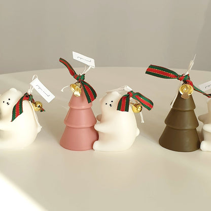 Christmas Bear & Tree Candle Set