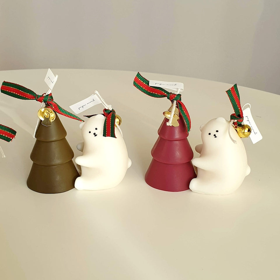 Christmas Bear & Tree Candle Set