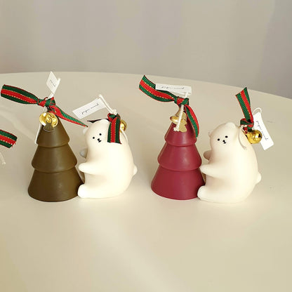 Christmas Bear & Tree Candle Set