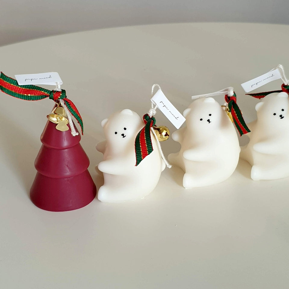 Christmas Bear & Tree Candle Set