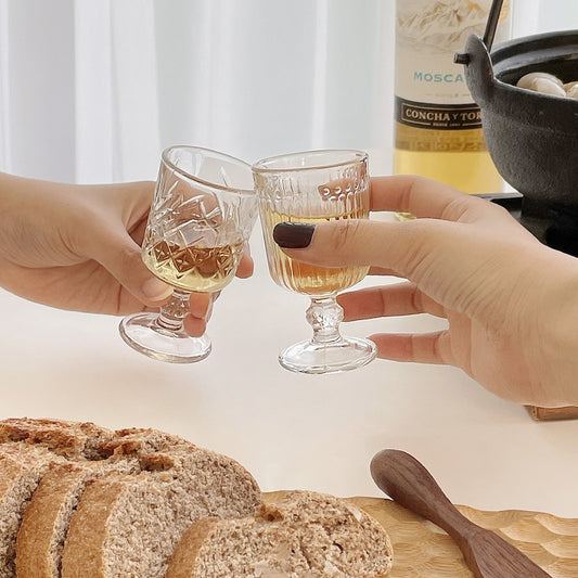 Roman Antique Goblet Soju Shot Glass Set (4-Piece)