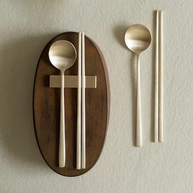 Notdam Moon Curve Brass Cutlery Set of 2