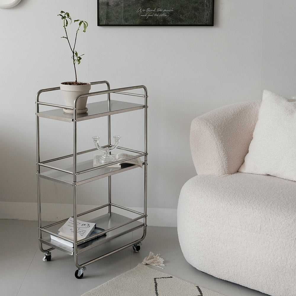 Slim Rolling Metal Storage Cart