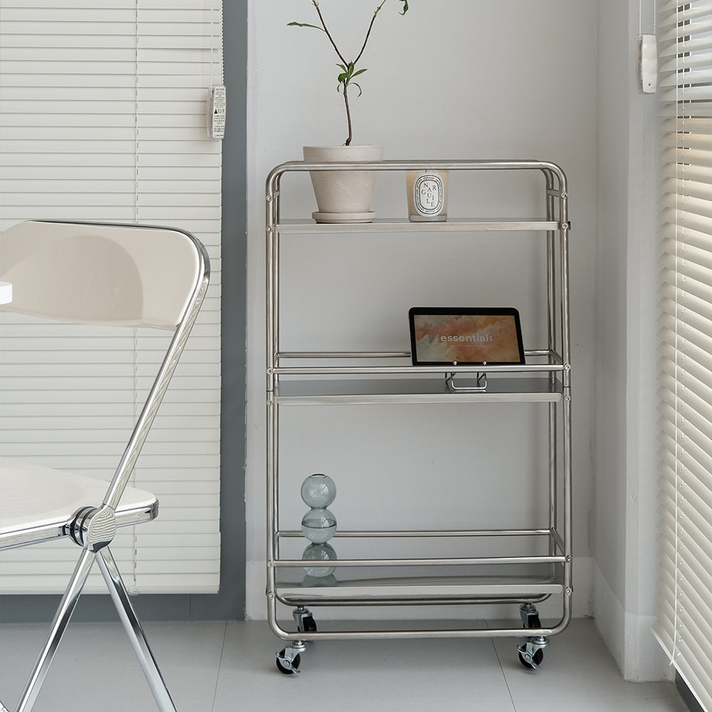 Slim Rolling Metal Storage Cart