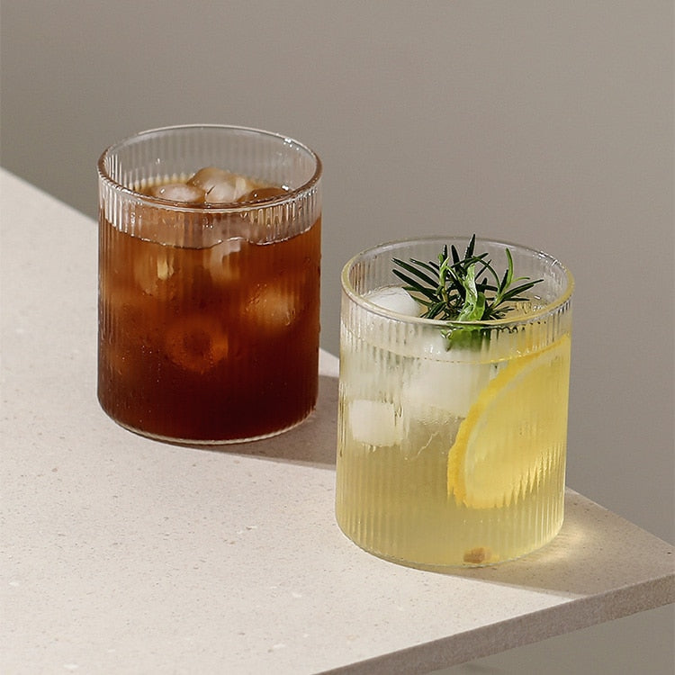 Ribbed Drinking Glasses (Set of 2)
