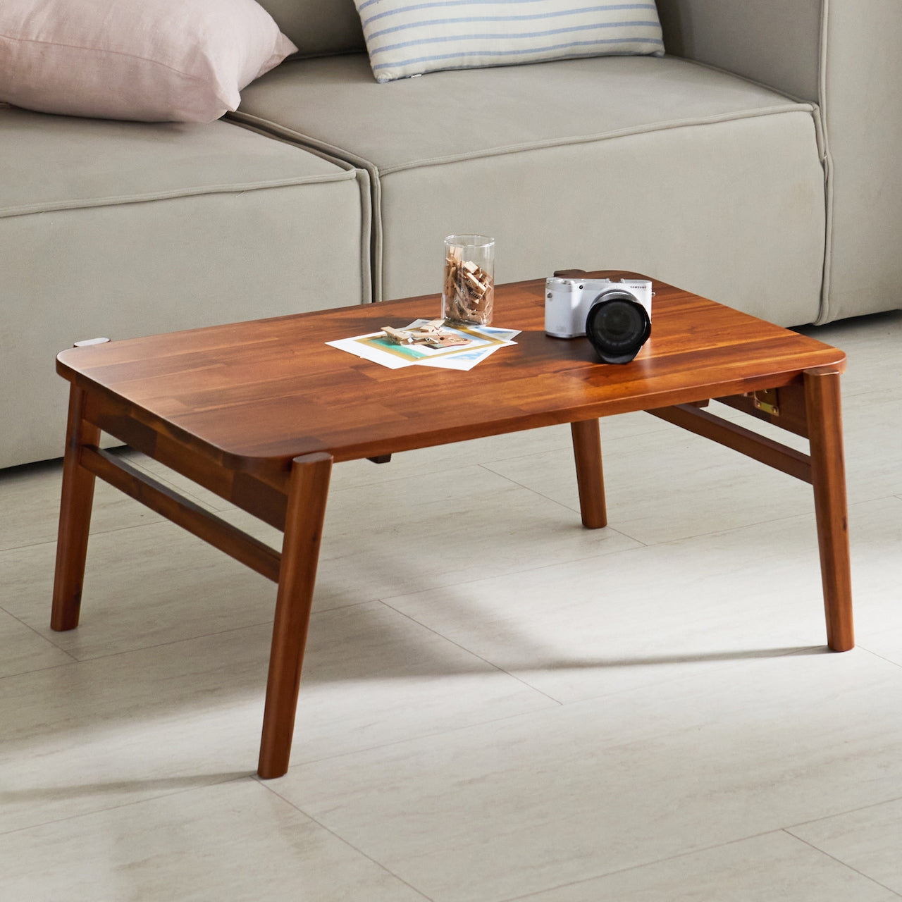 Solid Wood Foldable Low Coffee Table