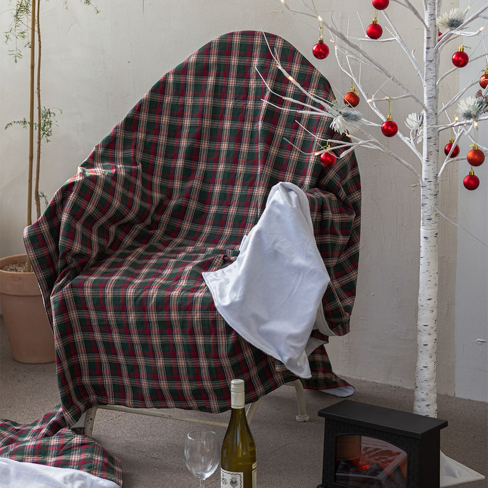 Holiday New York Check Microfiber Blanket