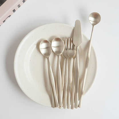 Satin Gold Dessert Cutlery 10-Piece Set