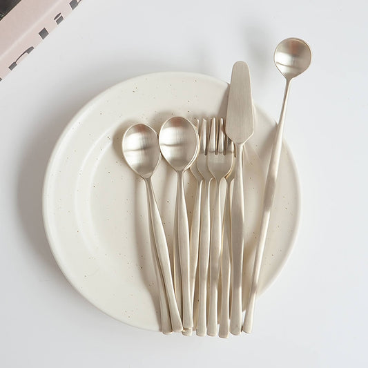 Satin Gold Dessert Cutlery 10-Piece Set