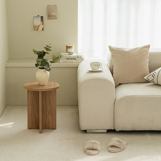 Wood Round Side Table