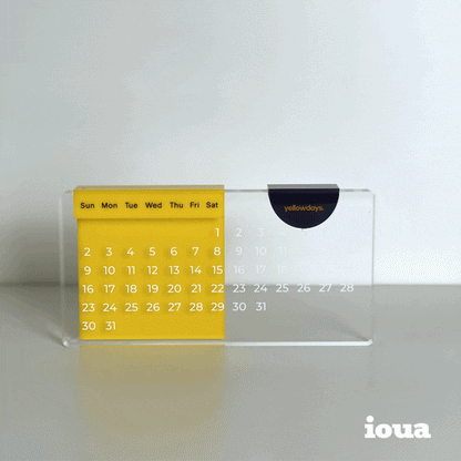 Retro Yellow Acrylic Desk Calendar