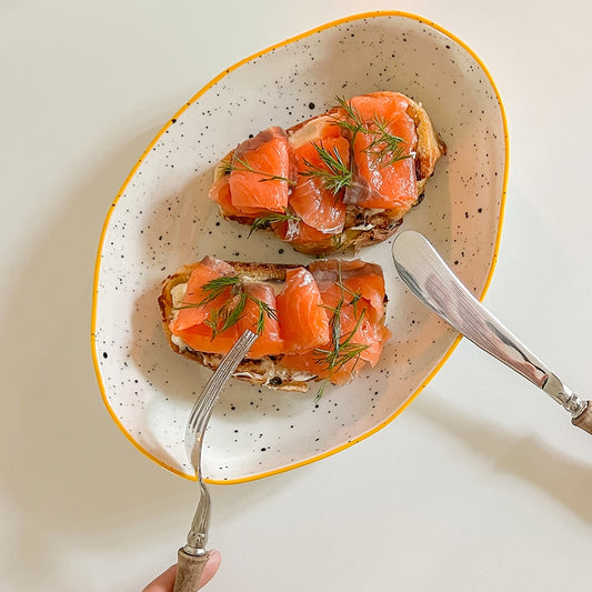 Speckled Oval Plate