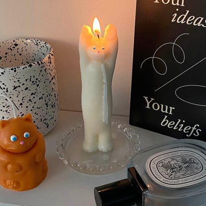 Stretchy Cat Object Candle