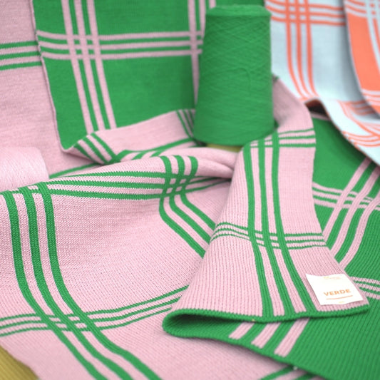 Verde Check Knit Blanket