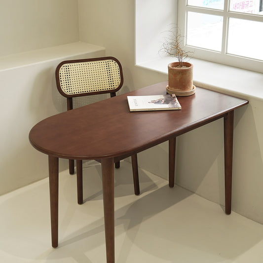 Walnut Half Oval Dining Table
