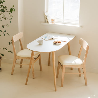 Half Oval Wooden Legs Dining Table
