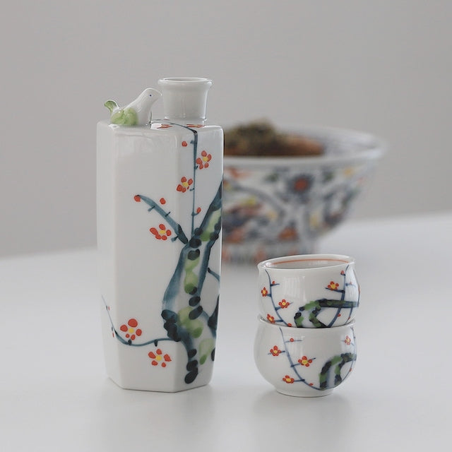 Bird & Blossom Porcelain Sake Gift Set