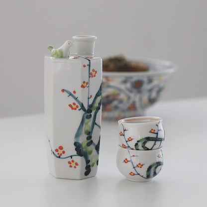 Bird & Blossom Porcelain Sake Gift Set