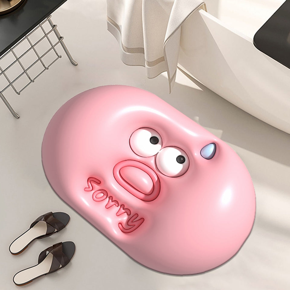 3D Face Pop Quick-Dry Bath Mat