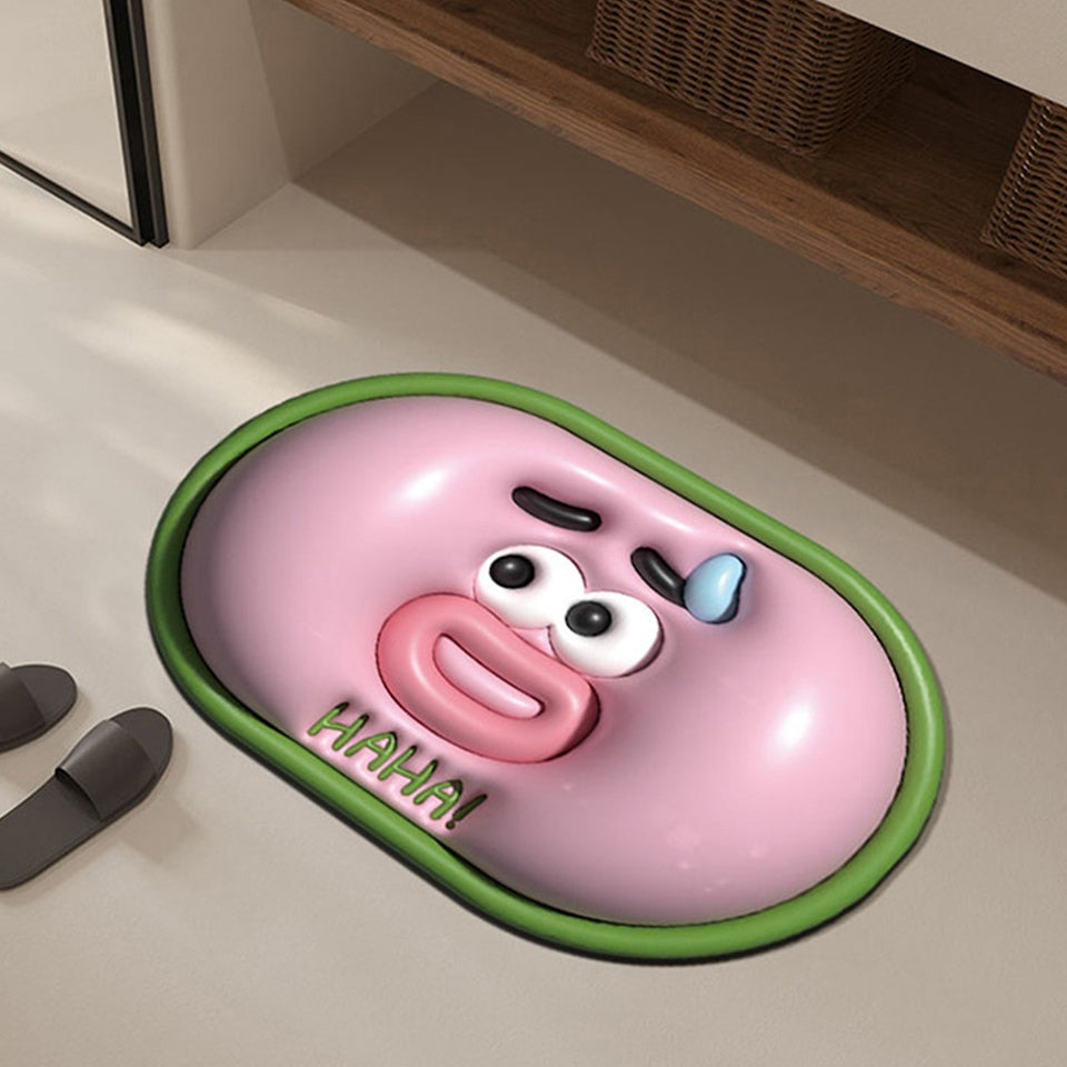3D Face Pop Quick-Dry Bath Mat
