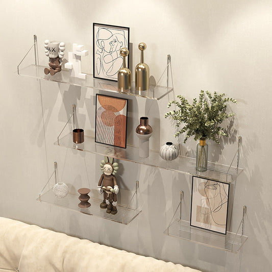 No-Drill Clear Acrylic Wall Shelf