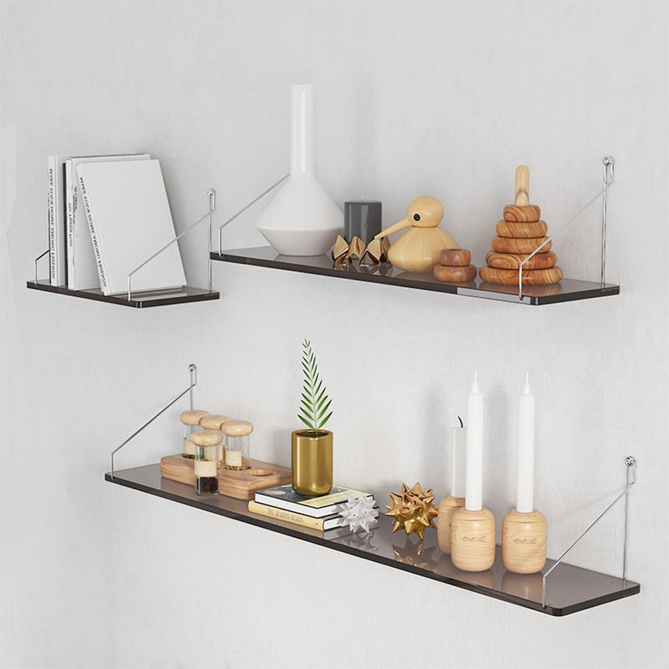 No-Drill Clear Acrylic Wall Shelf