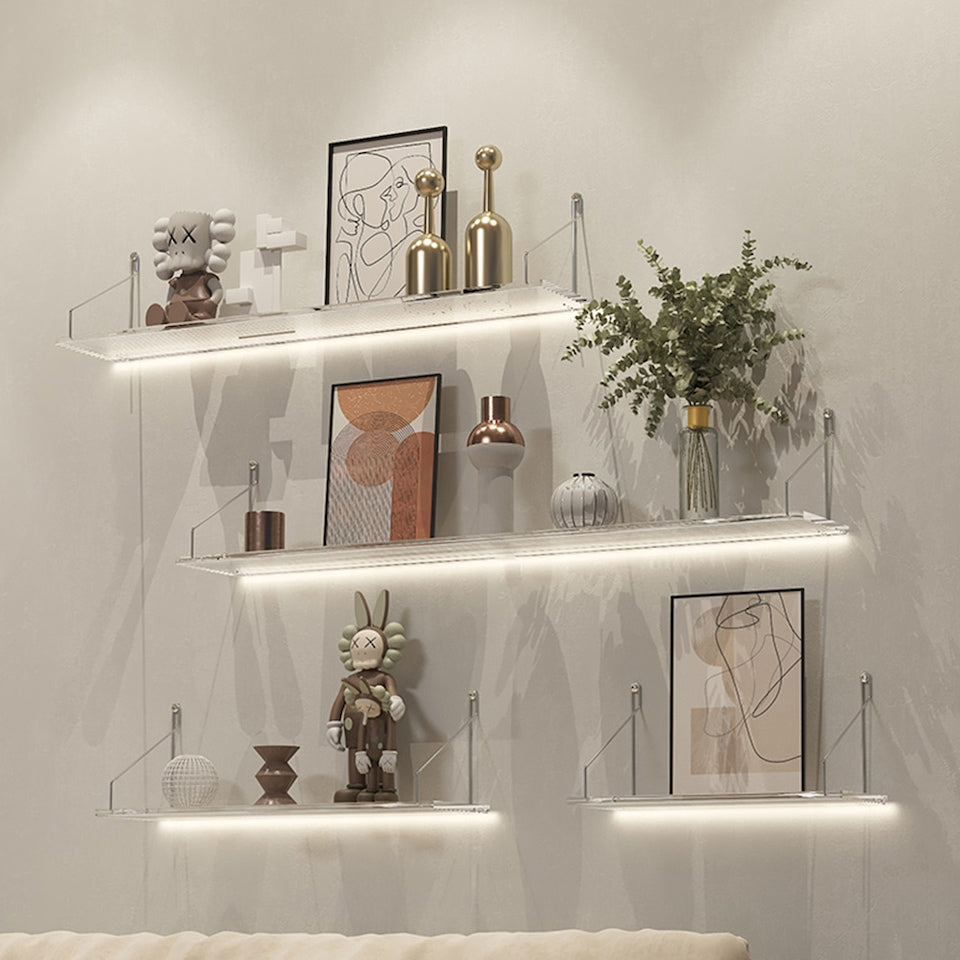 No-Drill Clear Acrylic Wall Shelf