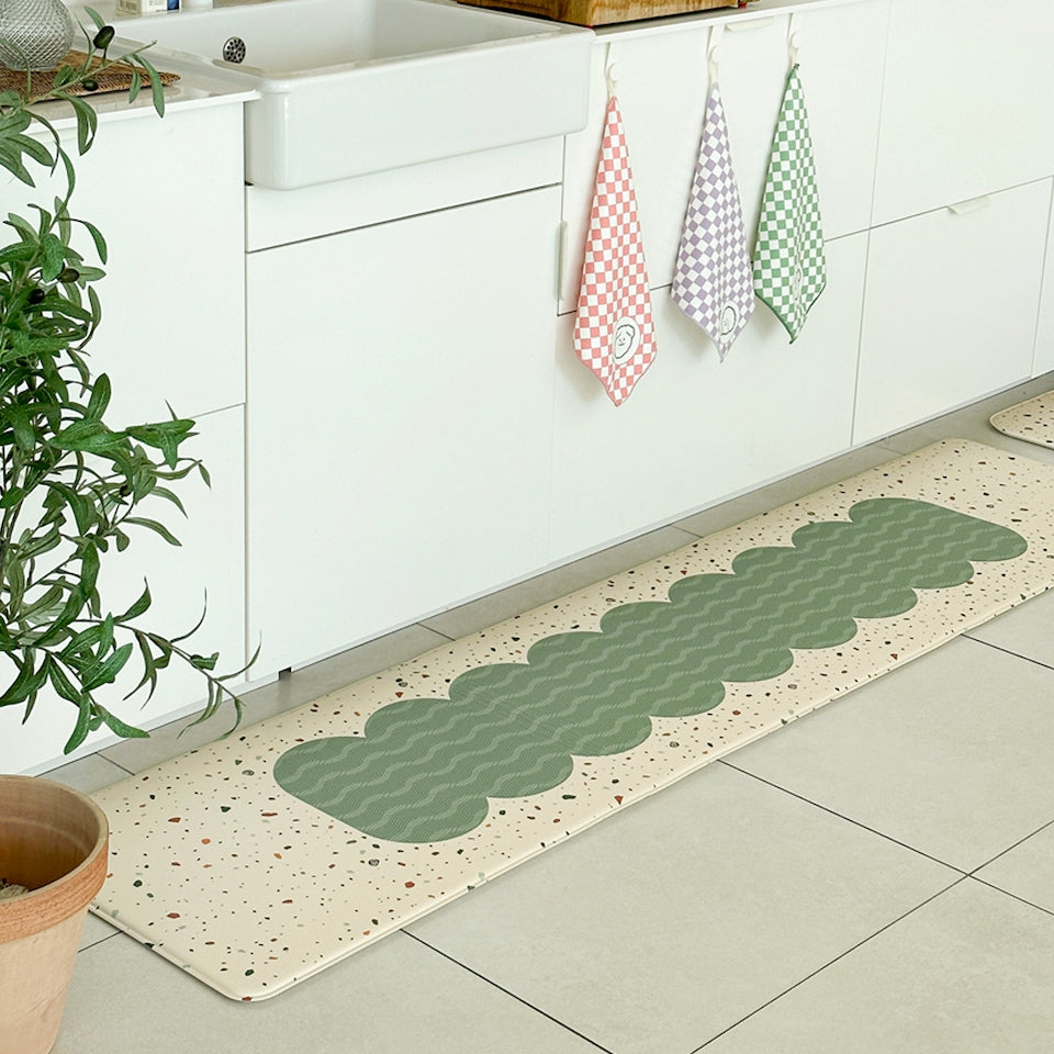 Wave Terrazzo Kitchen Cushion Mat