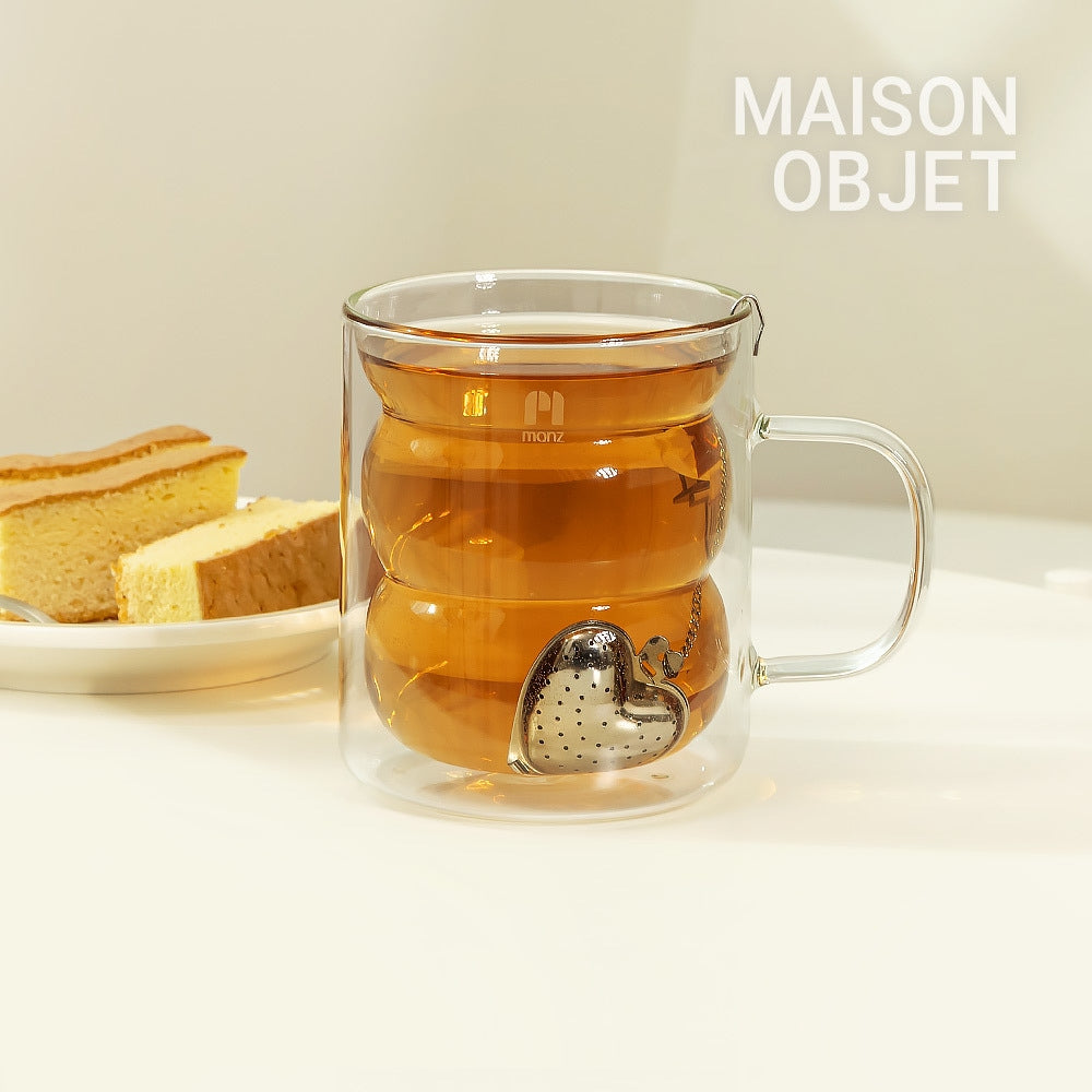 Nuvola Wave Double-Wall Glass Mug (Set of 2)