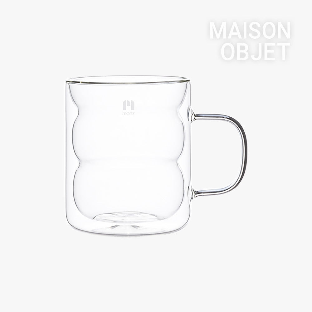 Nuvola Wave Double-Wall Glass Mug (Set of 2)