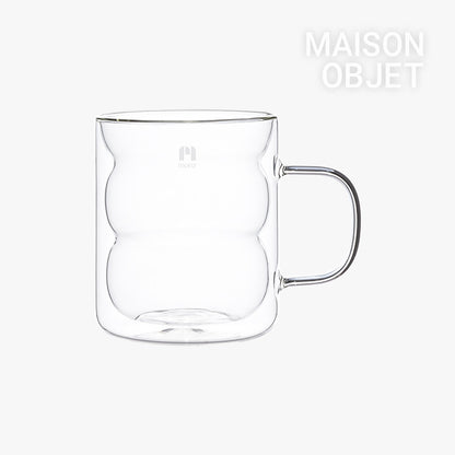 Nuvola Wave Double-Wall Glass Mug (Set of 2)