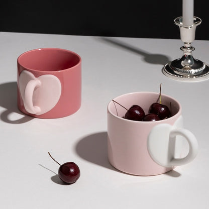 Heart Signal Hug Ceramic Mug (Set of 2)