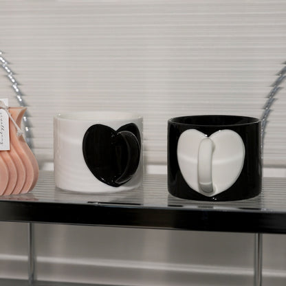 Heart Signal Hug Ceramic Mug (Set of 2)