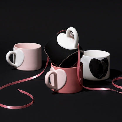 Heart Signal Hug Ceramic Mug (Set of 2)
