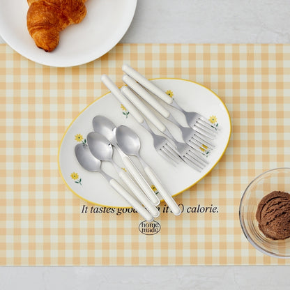 Ivory Dessert Spoon & Fork Set – 8Piece